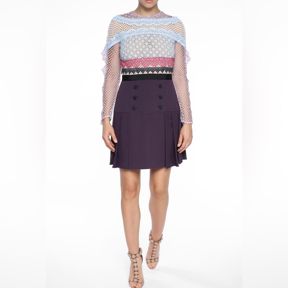 SELF PORTRAIT
DRESS WITH PLEATED FINISH